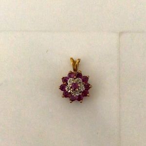 Ruby and diamonds pendant
